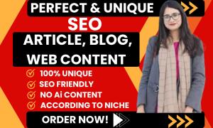 I will write 400 SEO rich word article blog or web content for you