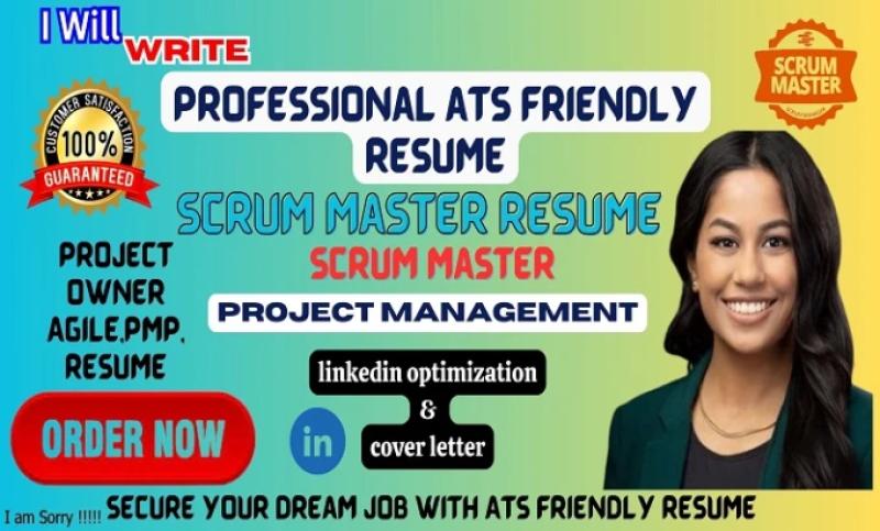 I will write Scrum Master Resume, PMP, Scrum Master, Project Management, Agile Resume