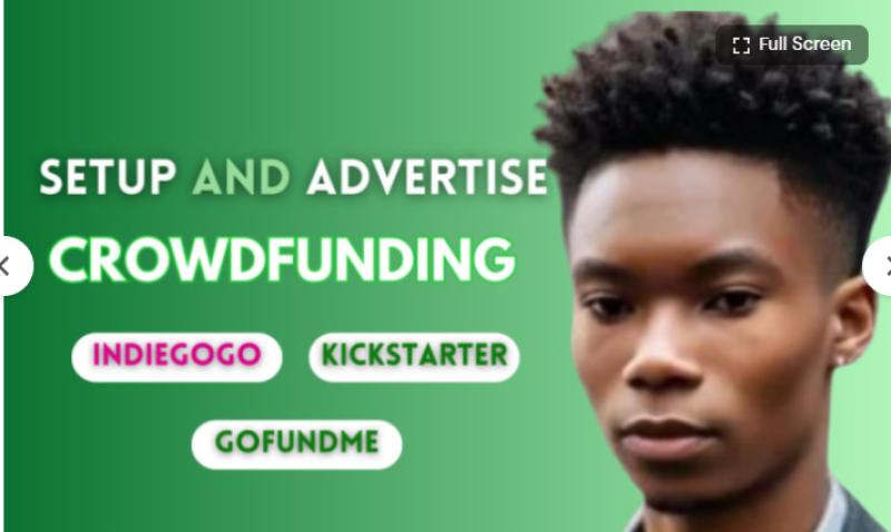 I will create and promote crowdfunding campaigns kickstarter, gofundme, indiegogo