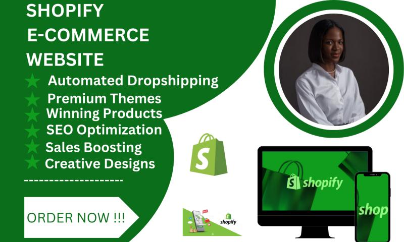 I will design create premium ecommerce website online store on shopify