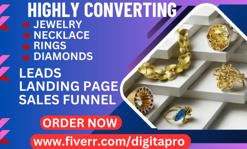 I will generate highly converting jewelry rings necklace sparkling stone leads