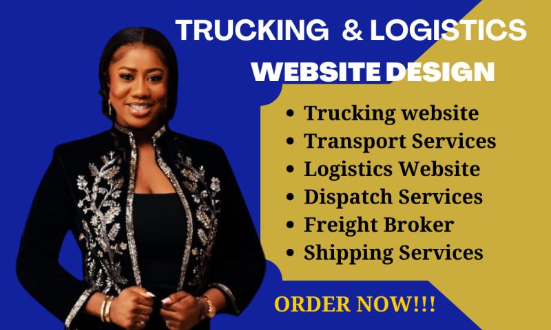I will design trucking website logistics website dispatch website freight broker cargo