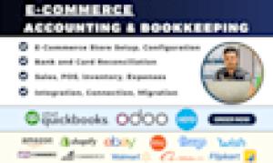 I will amazon, shopify, ebay, etsy and ecommerce bookkeeping in quickbooks, odoo, xero