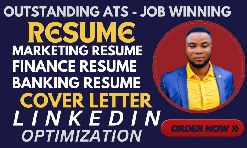 I will write marketing, sales, finance, banking, and accounting resumes