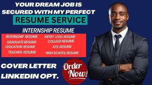 I will write a professional student entry level internship resume and cover letter