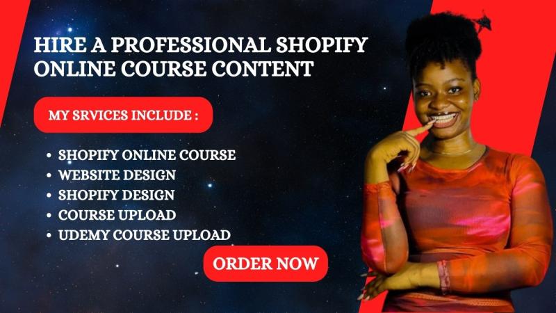 I will create online course content on, wordpress, thinkific, teachable, shopify store