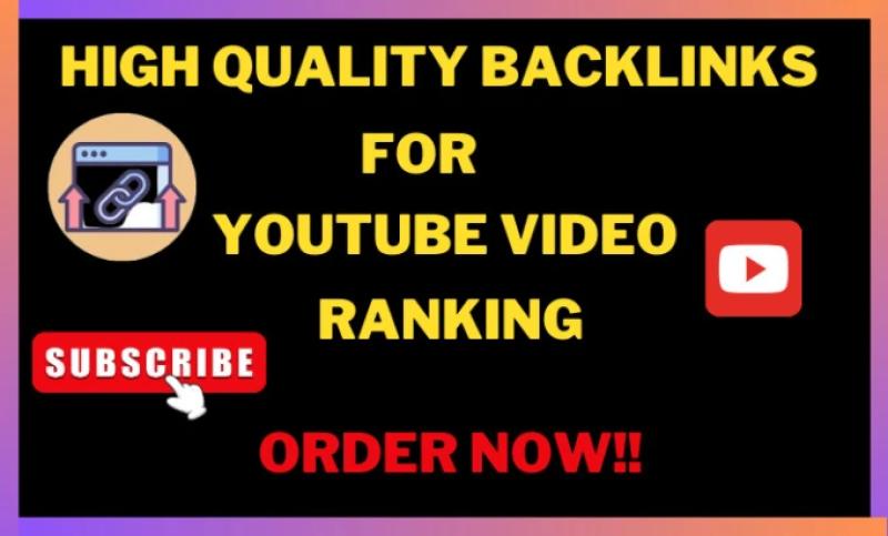I will do youtube seo ranking backlink video or channel