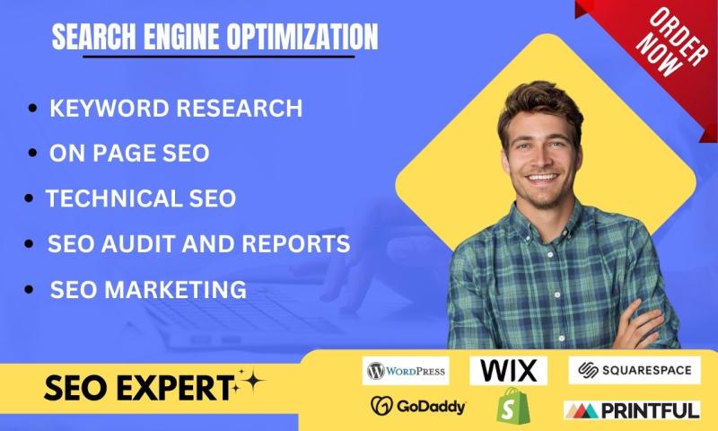 I will optimize website SEO on WordPress, Shopify, Wix, Squarespace, Etsy, audit report
