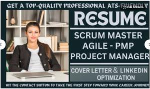 I will create scrum master resume, project management, product owner, agile, kanban, data analyst, risk management