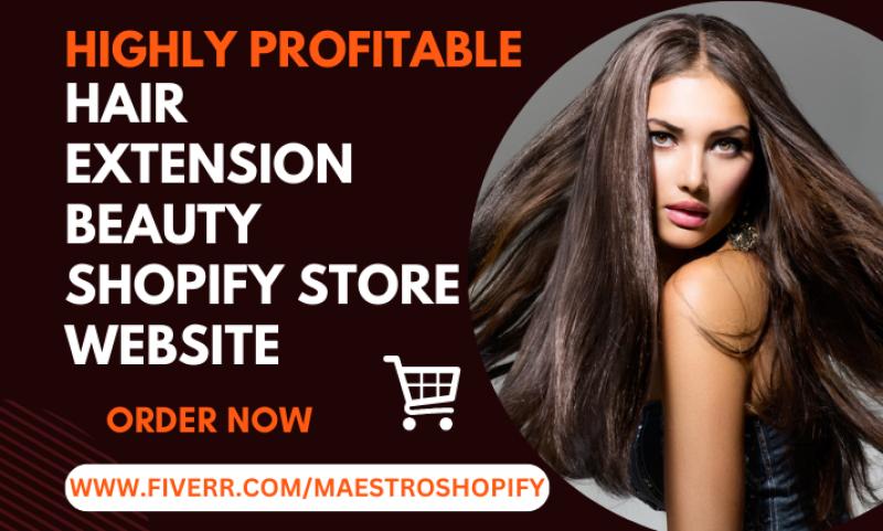 I will design hair extension website, hair wig extension Shopify store & beauty website