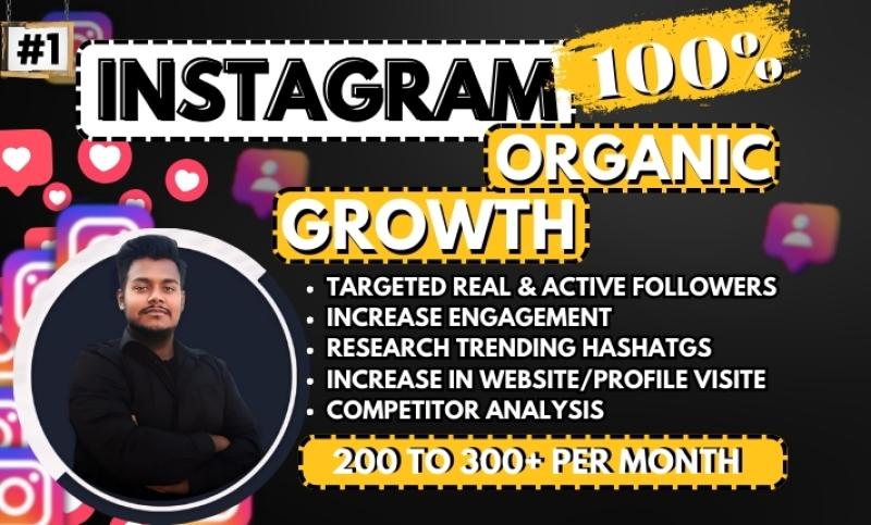 I will grow your instagram account organically for more organic followers