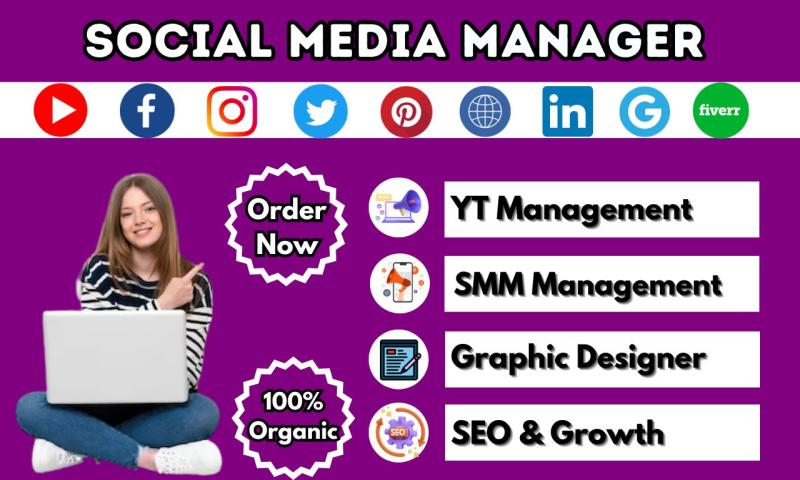 I will be your social media manager and virtual assistant