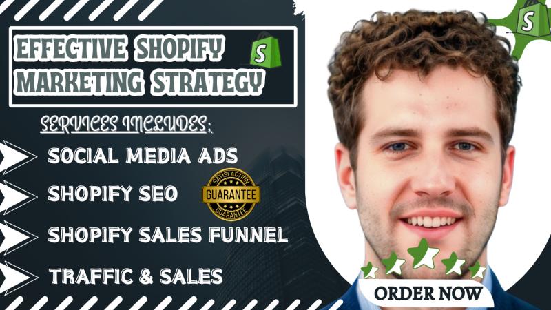 I will do Shopify dropshipping marketing sales funnel to boost Shopify store sales, SEO
