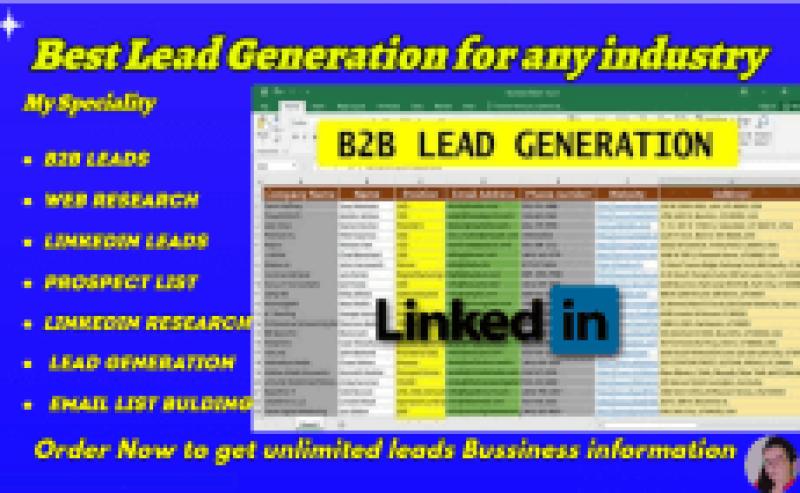 I will provide B2B Lead Generation for any industry