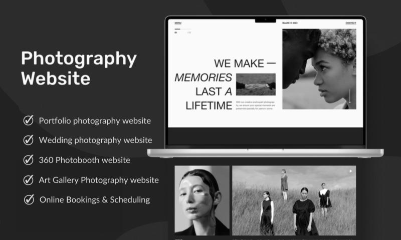 I will do photography website, 360 photo booth website with booking on squarespace, wix