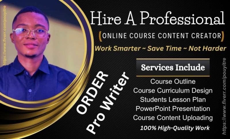I will create online course, ppt slides, curriculum on thinkific or teachable website