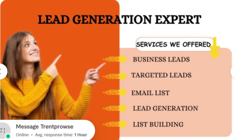 I will generate b2b leads,build email lists,and deliver targeted business leads