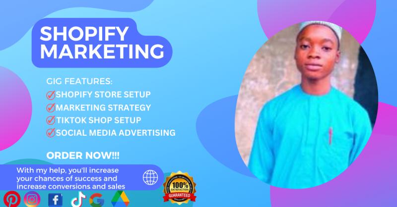 I will do shopify marketing, shopify manager, tiktok shop, and increase sale