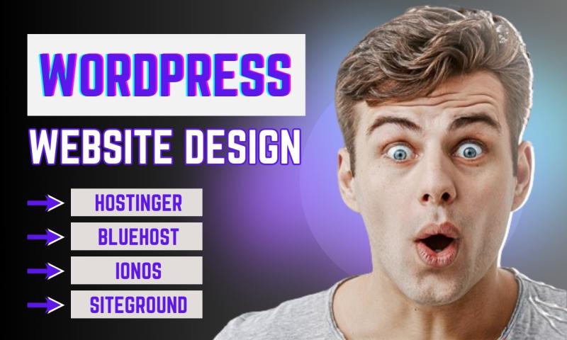I will build, design WordPress website on Ionos, Namecheap, Hostinger, Siteground, Bluehost
