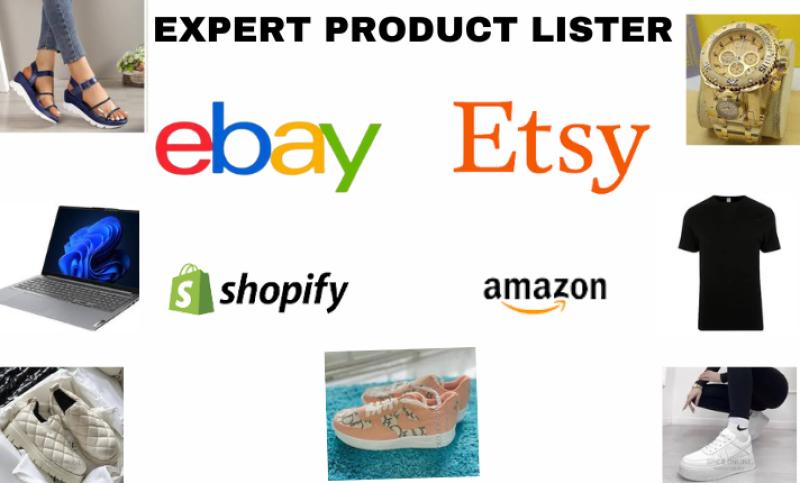 I will do product listing for eBay, Etsy, Shopify and Amazon