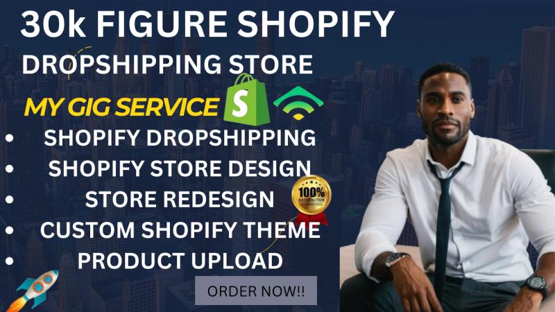 create 30k per month one product shopify dropshipping store website