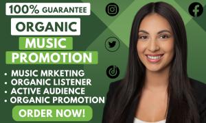 I will do organic music promotion spotify promotion for your spotify and apple music