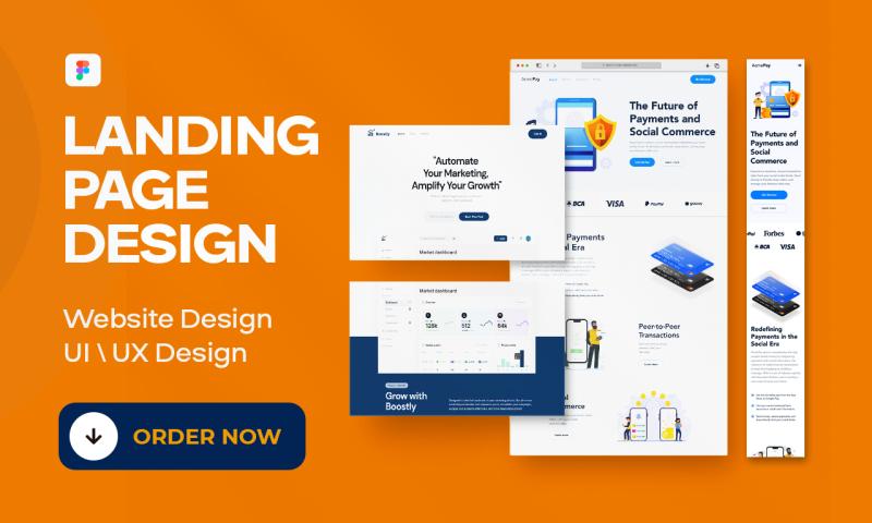 I will design a modern business website, converting landing page in figma