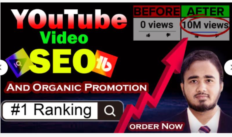I will do your YouTube video SEO for top ranking on search results