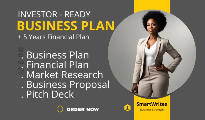 I Write a Detailed Business Plan for Startups, Investors, Fundraising