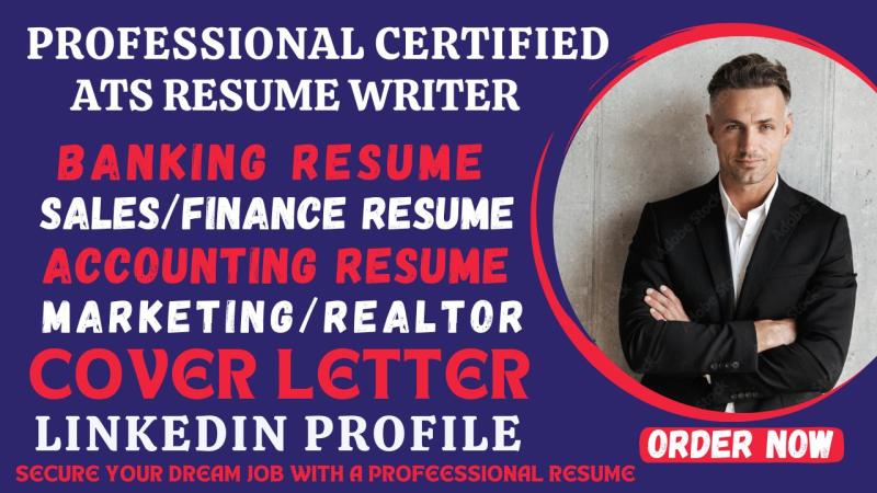 I will craft a sales, marketing, banking, financial, realtor, and accounting resume