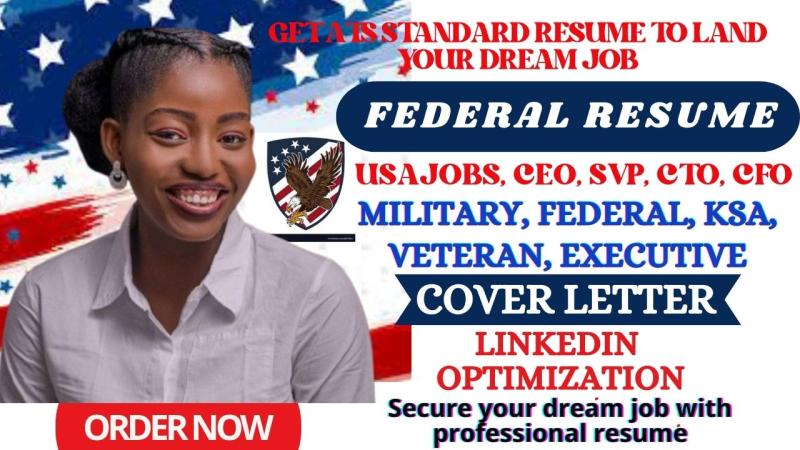 I will write federal resume writing, USA jobs, veteran, executive, military, government