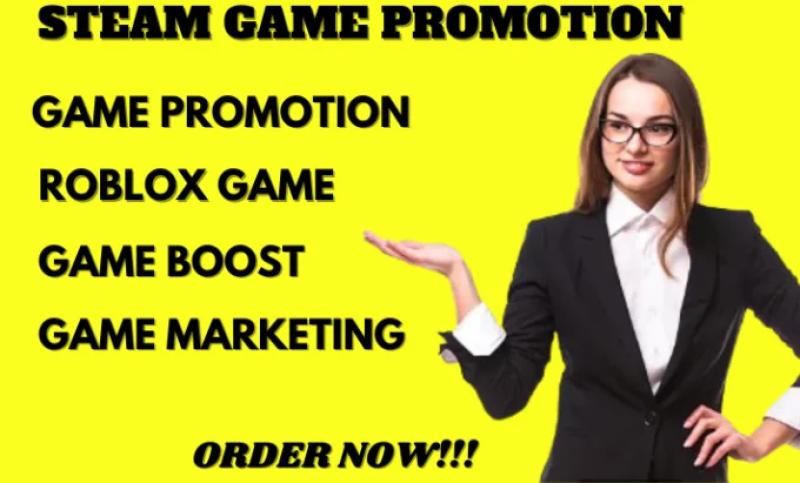 I will do steam game promotion, online game, roblox game to reach wishlist