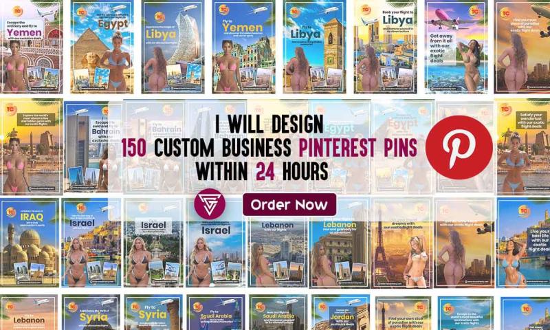 I will design 150 custom business Pinterest pins within 24 hours