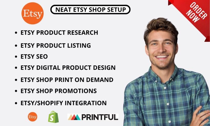 I will setup Etsy shop, Etsy listing, Etsy product listing, Etsy SEO, Etsy rank