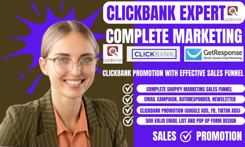 I will do pinterest affiliate marketing, sales funnel clickbank affiliate marketing