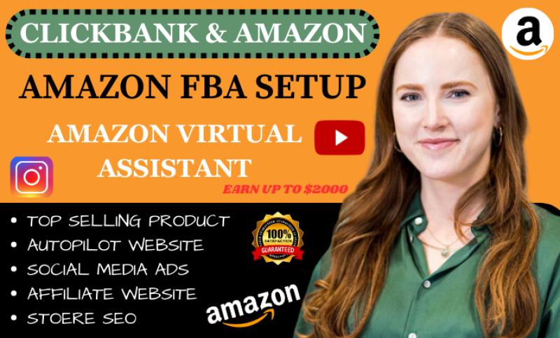 I will build golden Clickbank or Amazon FBA affiliate website, Amazon virtual assistant