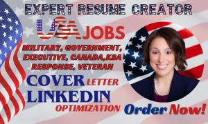 I Will Provide USAJobs, Federal, Military, Canada, Veteran, Executive, CEO, KSA Response