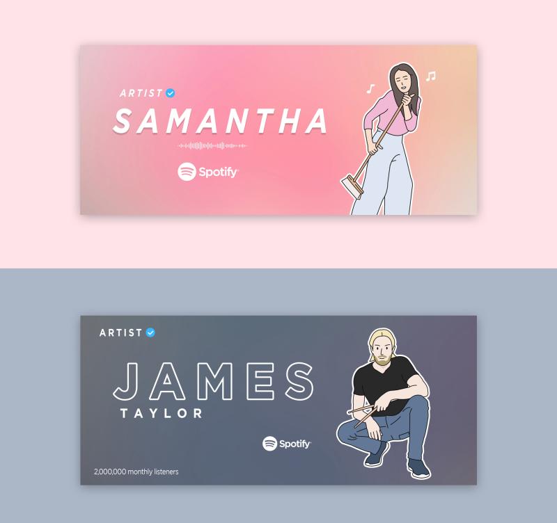 I Will Design Cute Simple Spotify and YouTube Banner