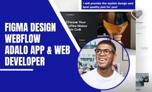 I will webflow, Adalo, Figma design, FlutterFlow, mobile web app developer