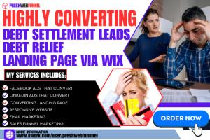 Converting Debt Settlement Landing Page & Debt Relief Website with Sales Funnel