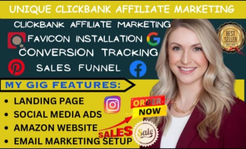 I WILL SET UNIQUE CLICKBANK AFFILIATE MARKETING SALES FUNNEL, FOR CONVERSION TRACKING