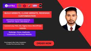 I will build, design, redesign, clone, customize or revamp wordpress website elementor