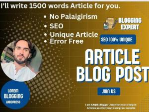 I will create outstanding and top-notch SEO optimized article and blog content