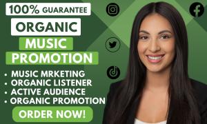 I will do organic music promotion Spotify promotion for your Spotify and Apple Music