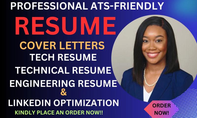 I will write engineering resume, tech resume, technical resume and cover letter