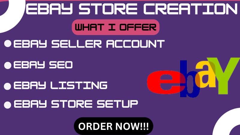 I will create verified ebay seller account, ebay listing, ebay store creation