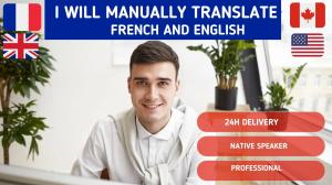 I will manually translate French to English and English to French