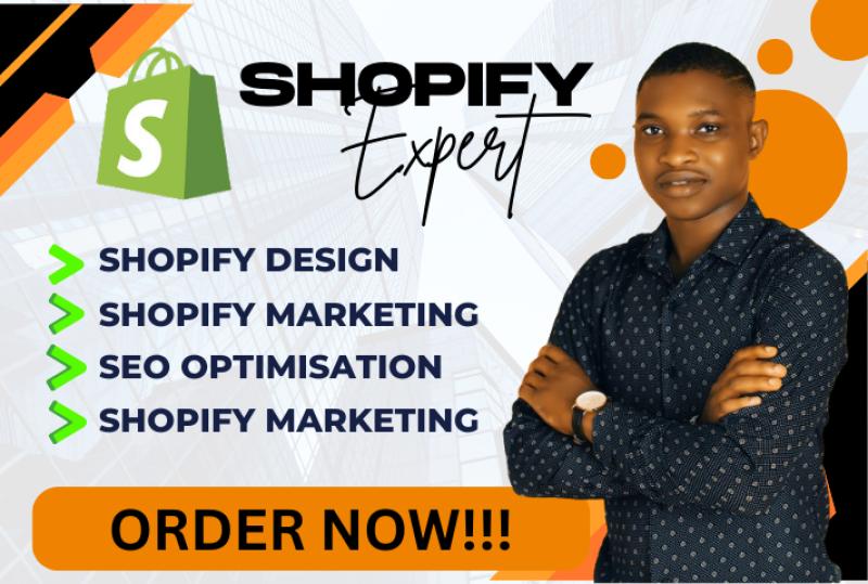 I will build shopify dropshipping website, shopify store setup, shopify website design