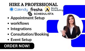 setup your appointment on calendly acuity scheduling, fresha, schedulista square