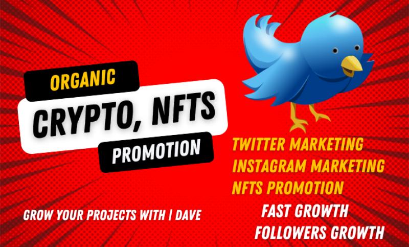 I will do crypto promotion, nfts marketing, instagram promotion with twitter followers